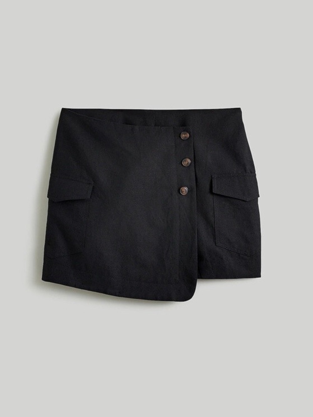 Madewell Black Button-Trim Cargo Skort